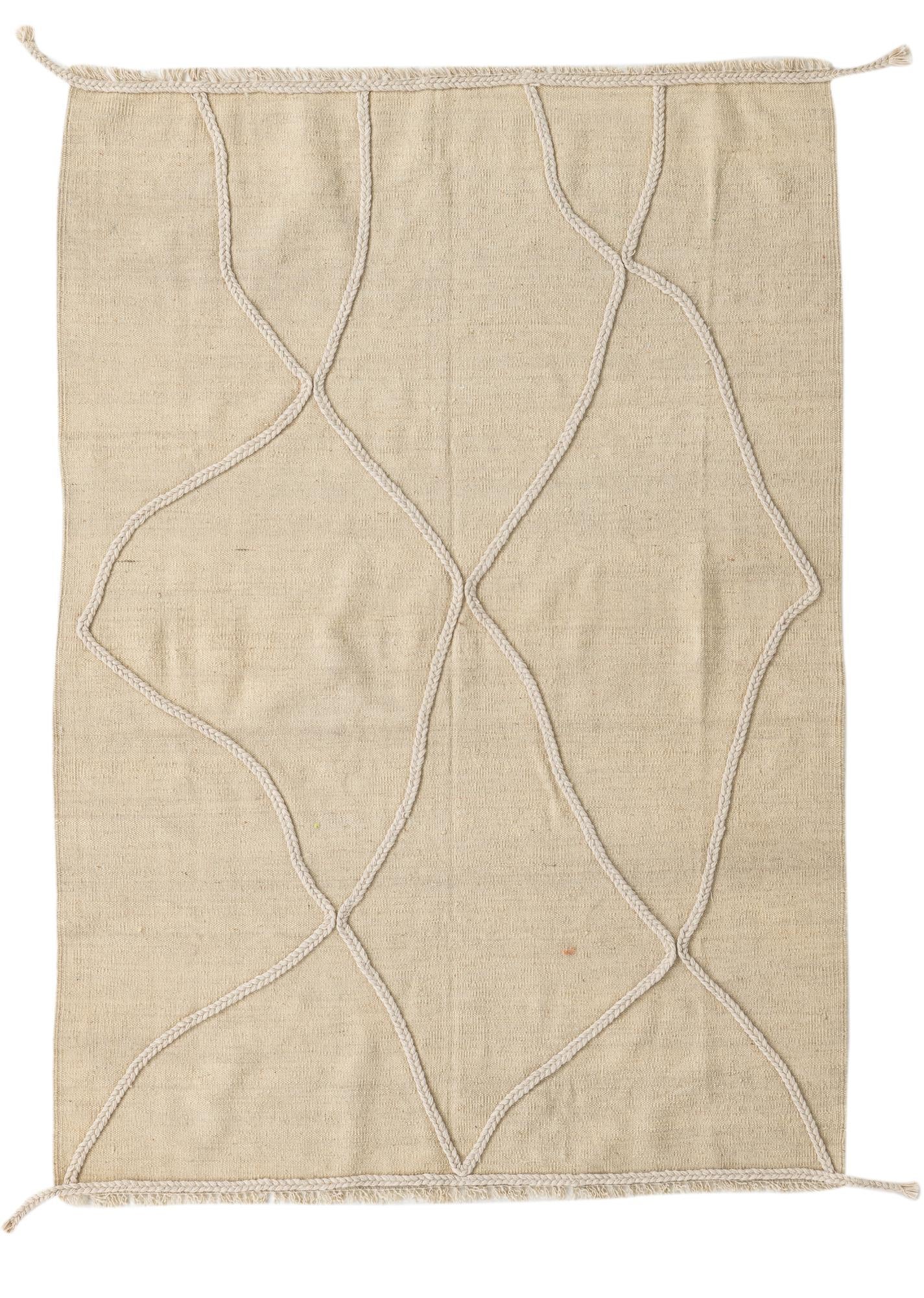 4' 3 x 6' Hand Knotted Moroccan Wool Rug
