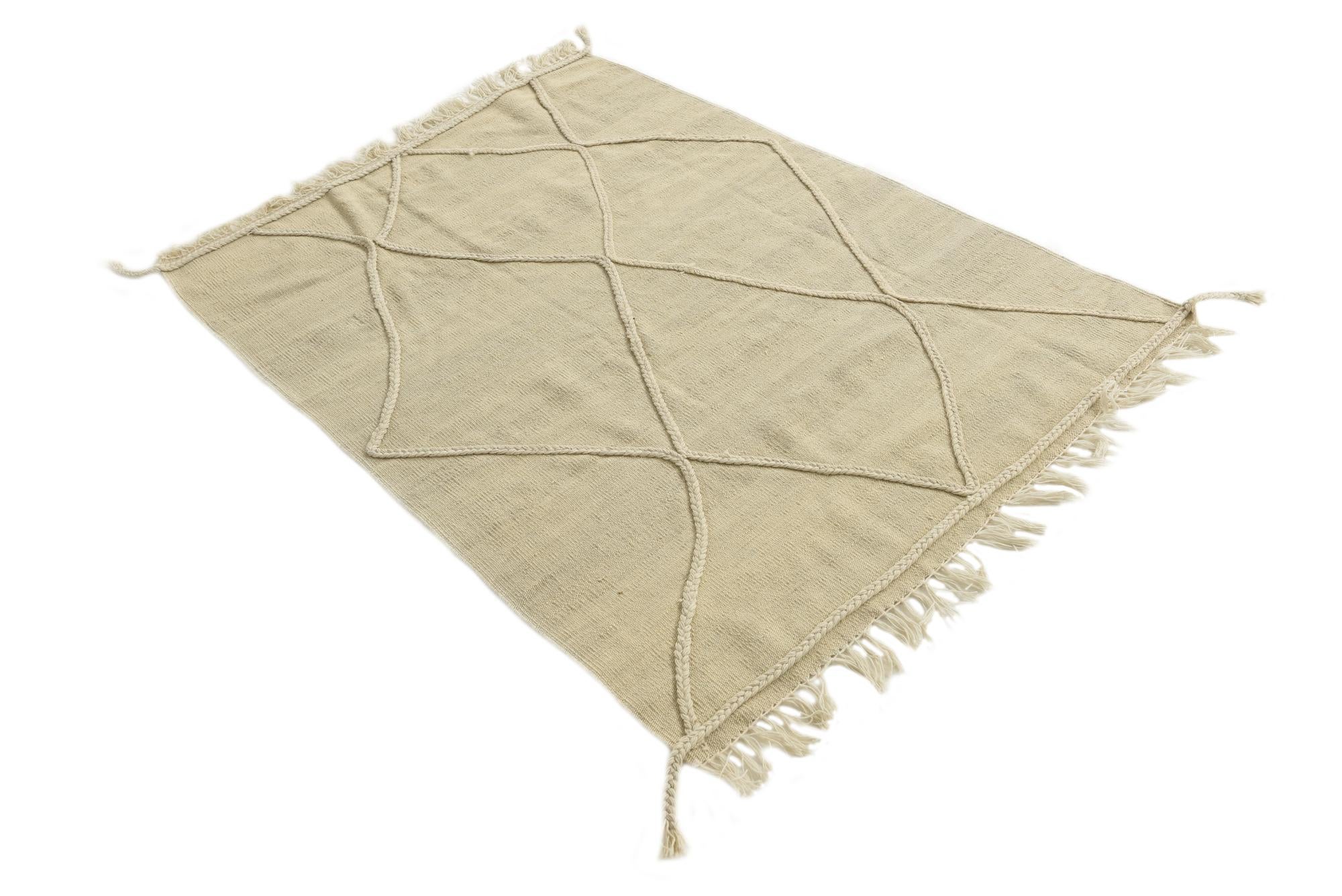 3' 7 x 4' 9 Hand Knotted Moroccan Wool Rug