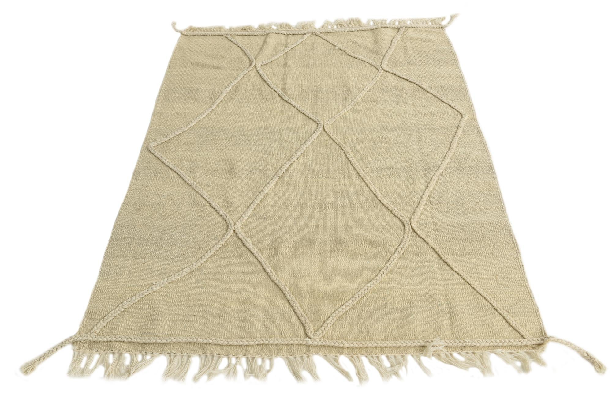 3' 7 x 4' 9 Hand Knotted Moroccan Wool Rug