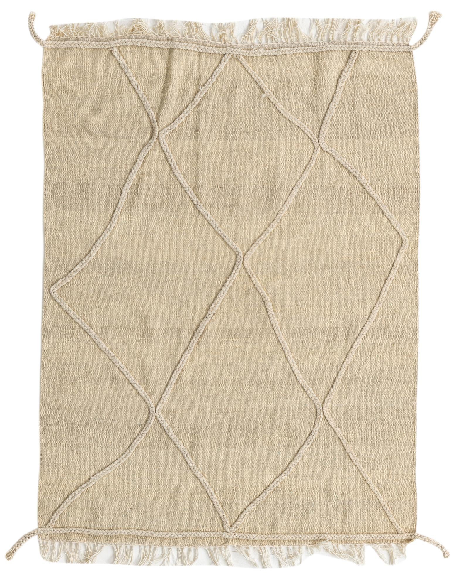 3' 7 x 4' 9 Hand Knotted Moroccan Wool Rug