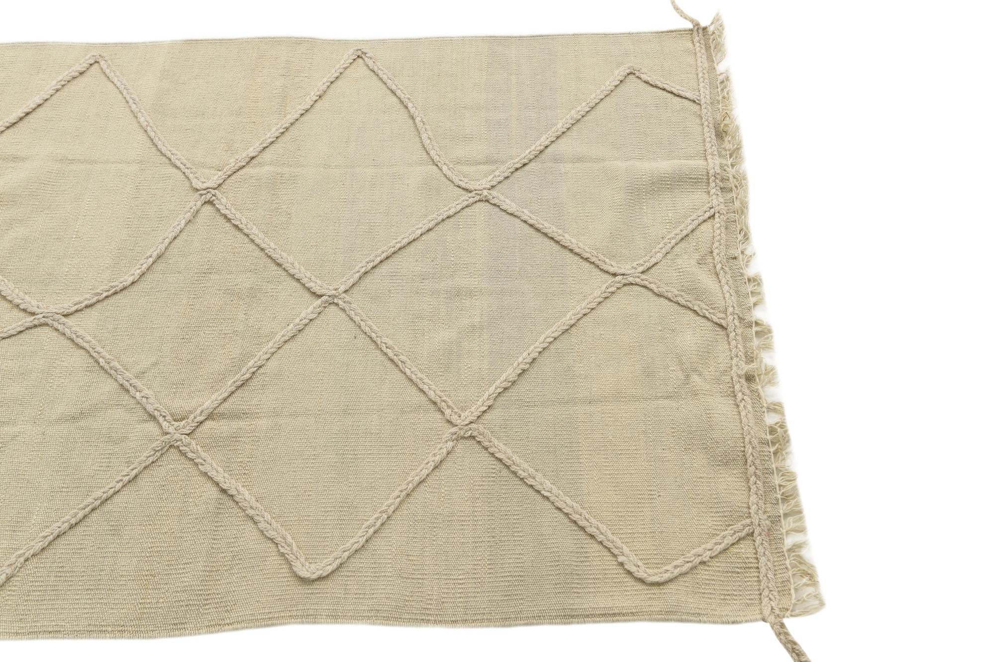 3' 5 x 5' Hand Knotted Moroccan Wool Rug