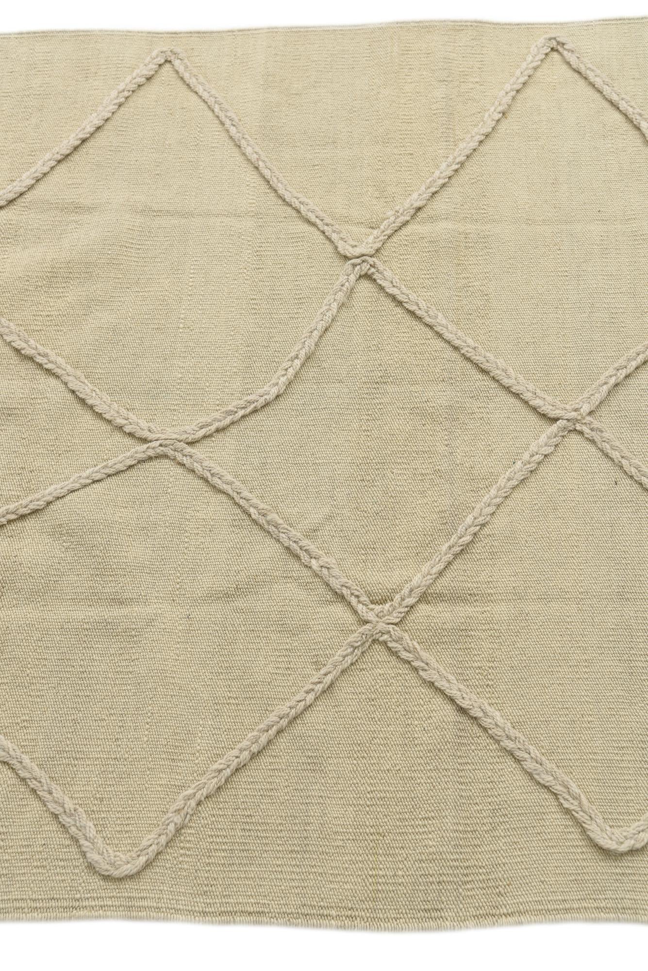 3' 5 x 5' Hand Knotted Moroccan Wool Rug