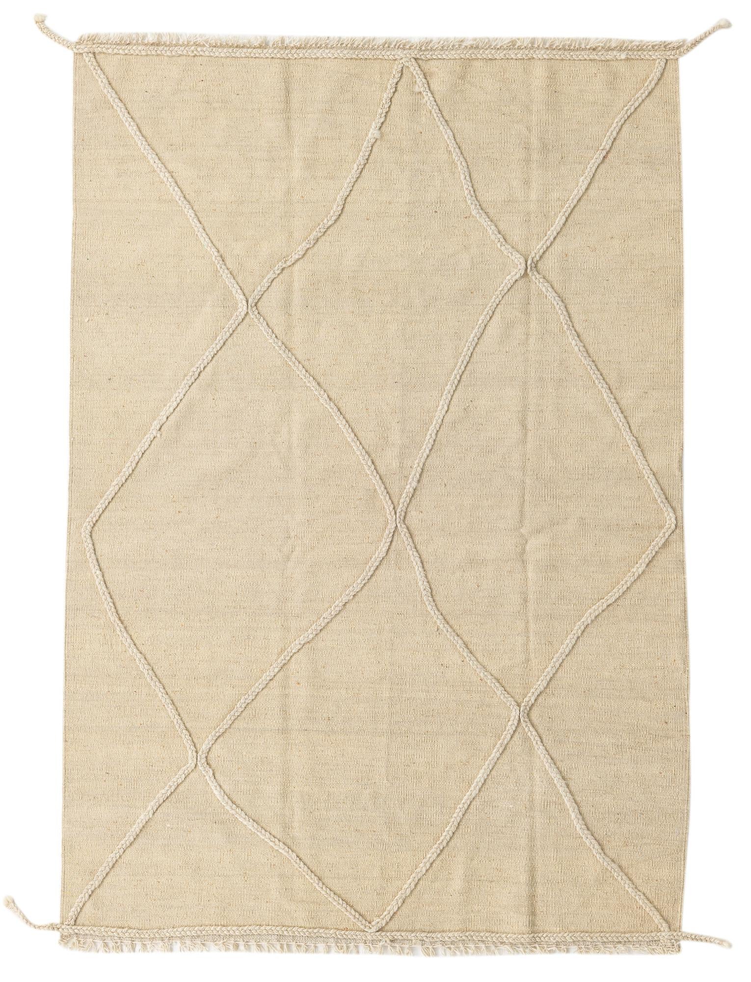 4' 3 x 6' 1 Hand Knotted Moroccan Wool Rug