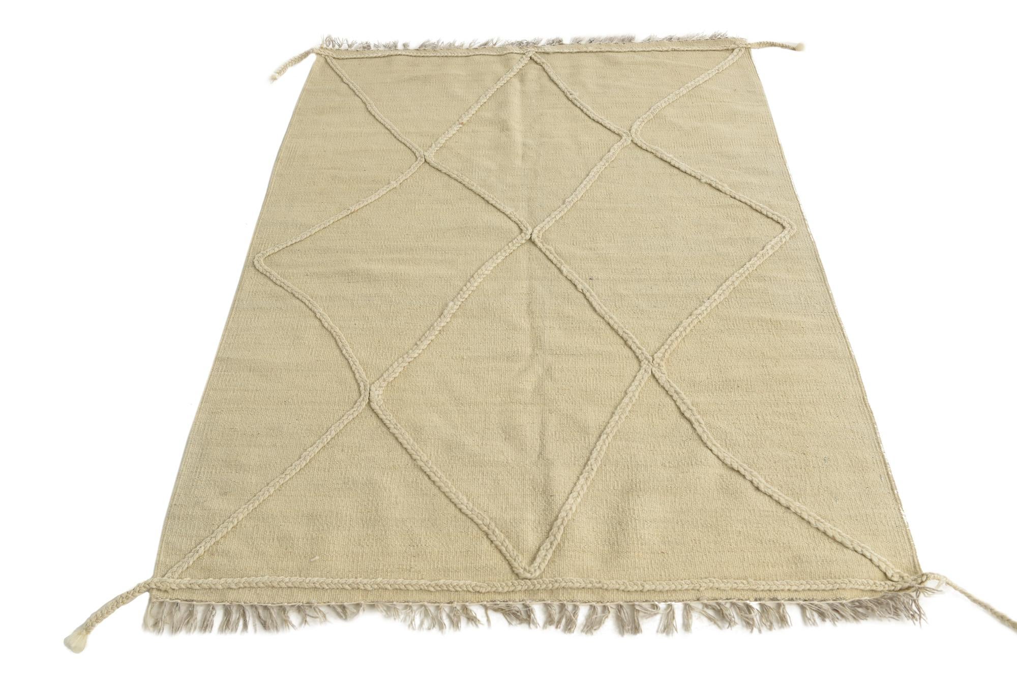 3' 7 x 5' Hand Knotted Moroccan Wool Rug