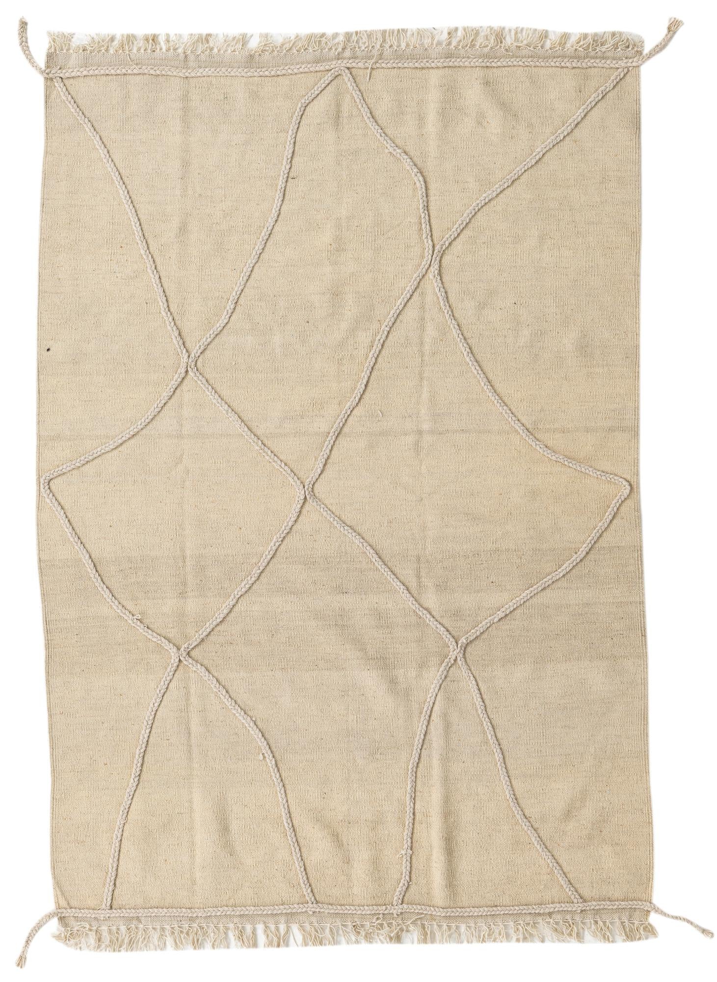4' 4 x 6' 3 Hand Knotted Moroccan Wool Rug