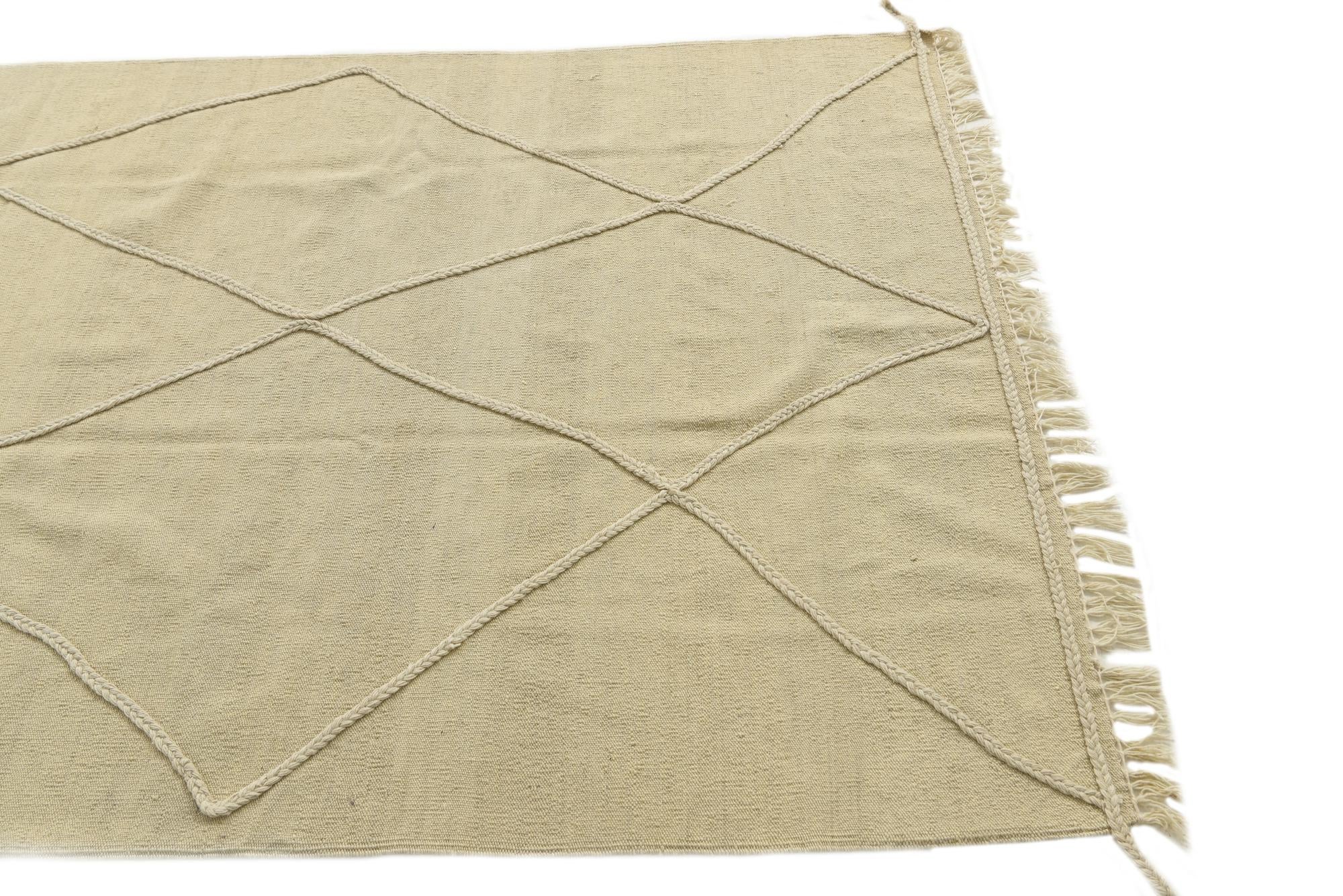 4' 3 x 6' Hand Knotted Moroccan Wool Rug
