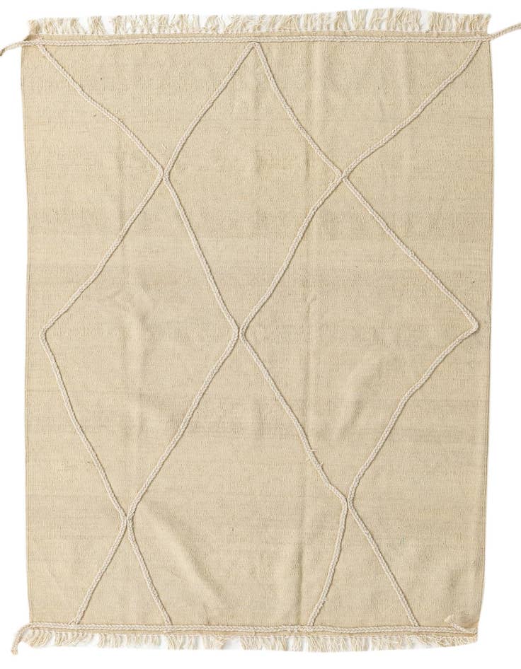 Detail image of 4' 3 x 6' Hand Knotted Moroccan Wool Rug