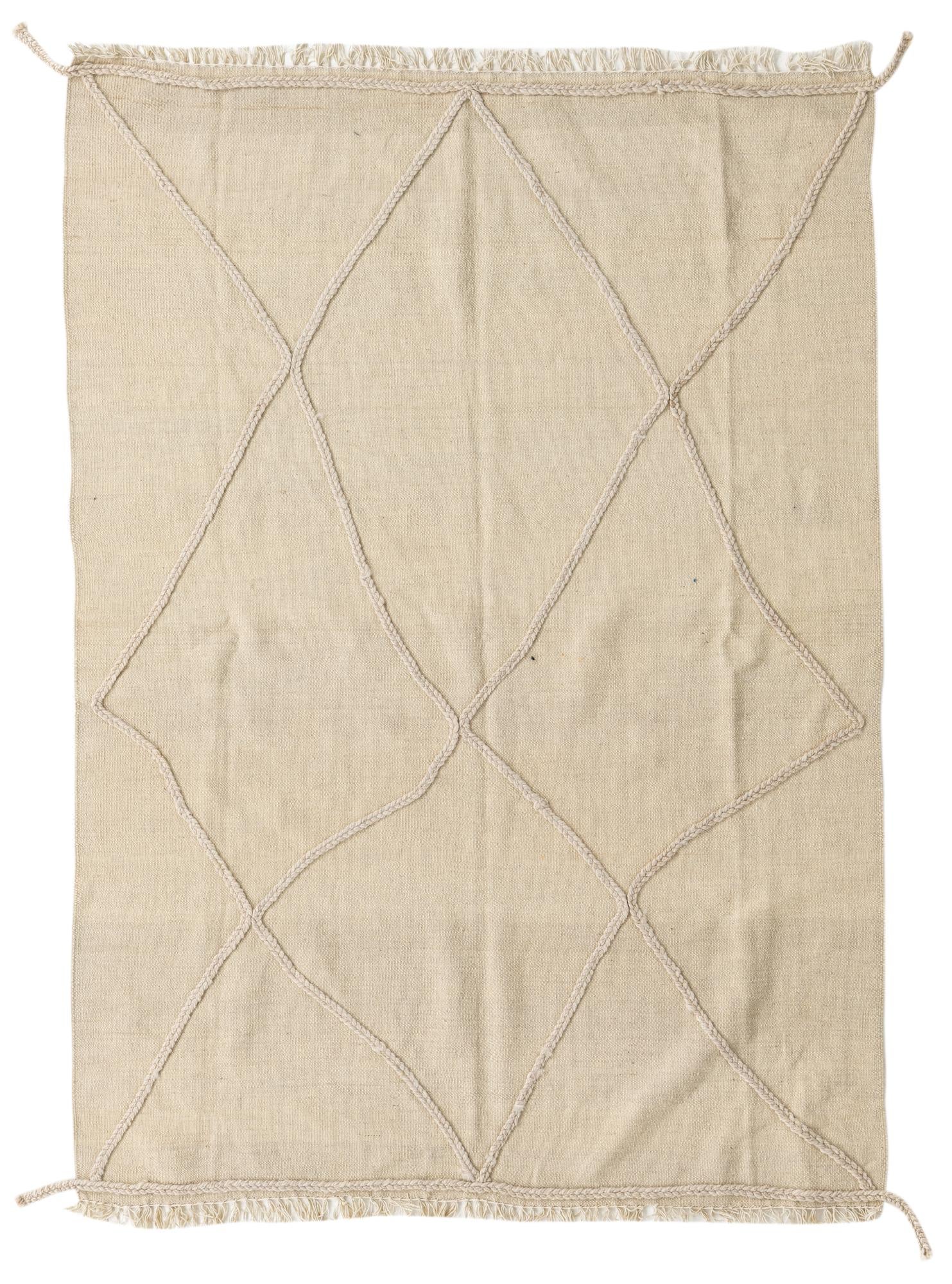 4' 10 x 6' 8 Hand Knotted Moroccan Wool Rug