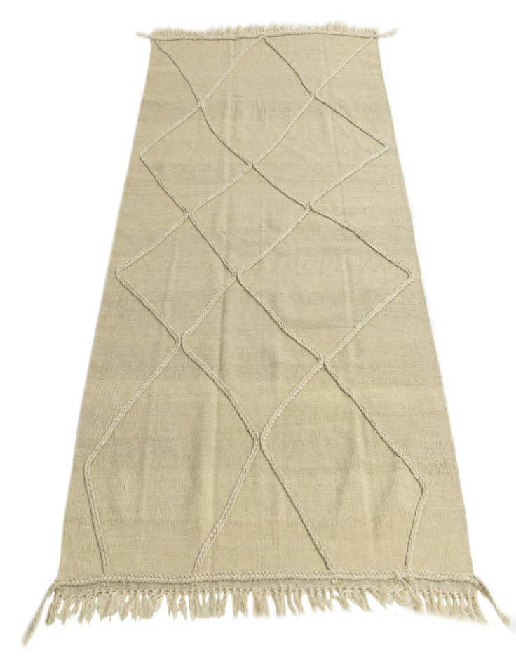 Detail image of 4' 2 x 6' 2  Hand Knotted Moroccan Wool Rug