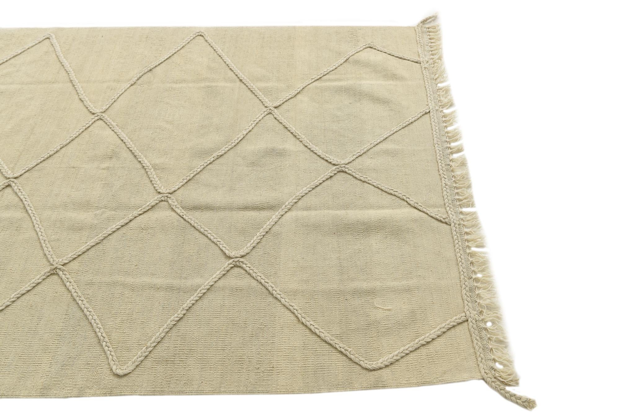 4' 2 x 6' 2 Hand Knotted Moroccan Wool Rug