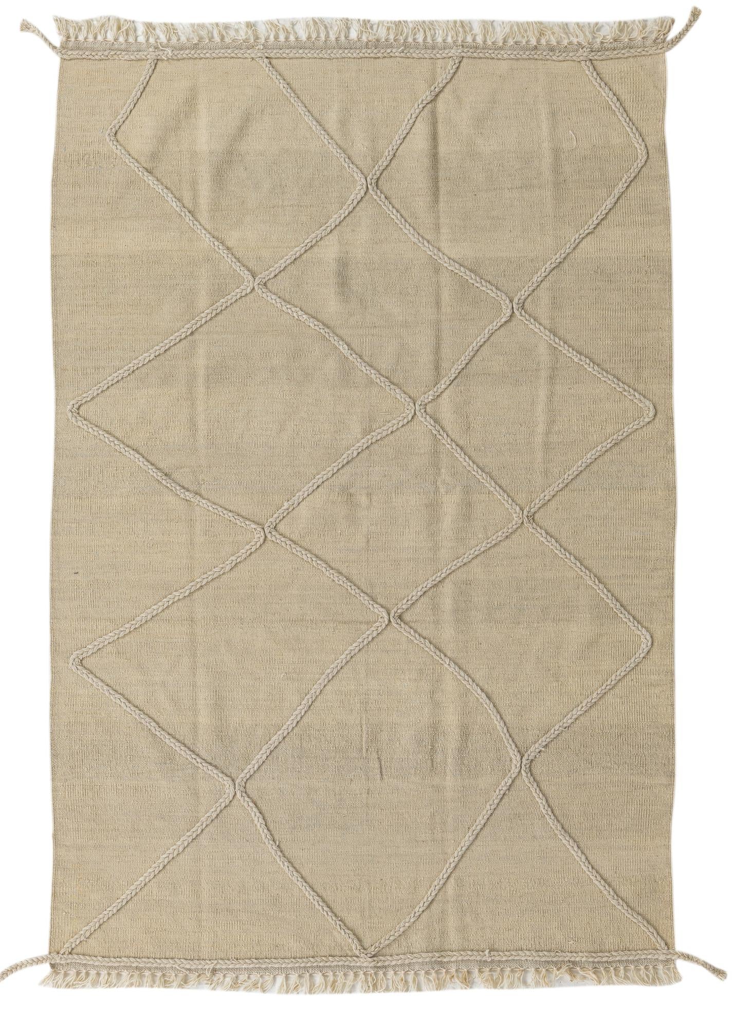 4' 2 x 6' 2 Hand Knotted Moroccan Wool Rug