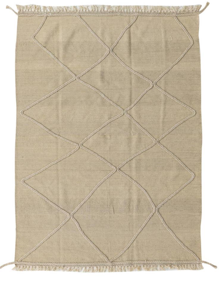 Detail image of 4' 2 x 6' 2 Hand Knotted Moroccan Wool Rug