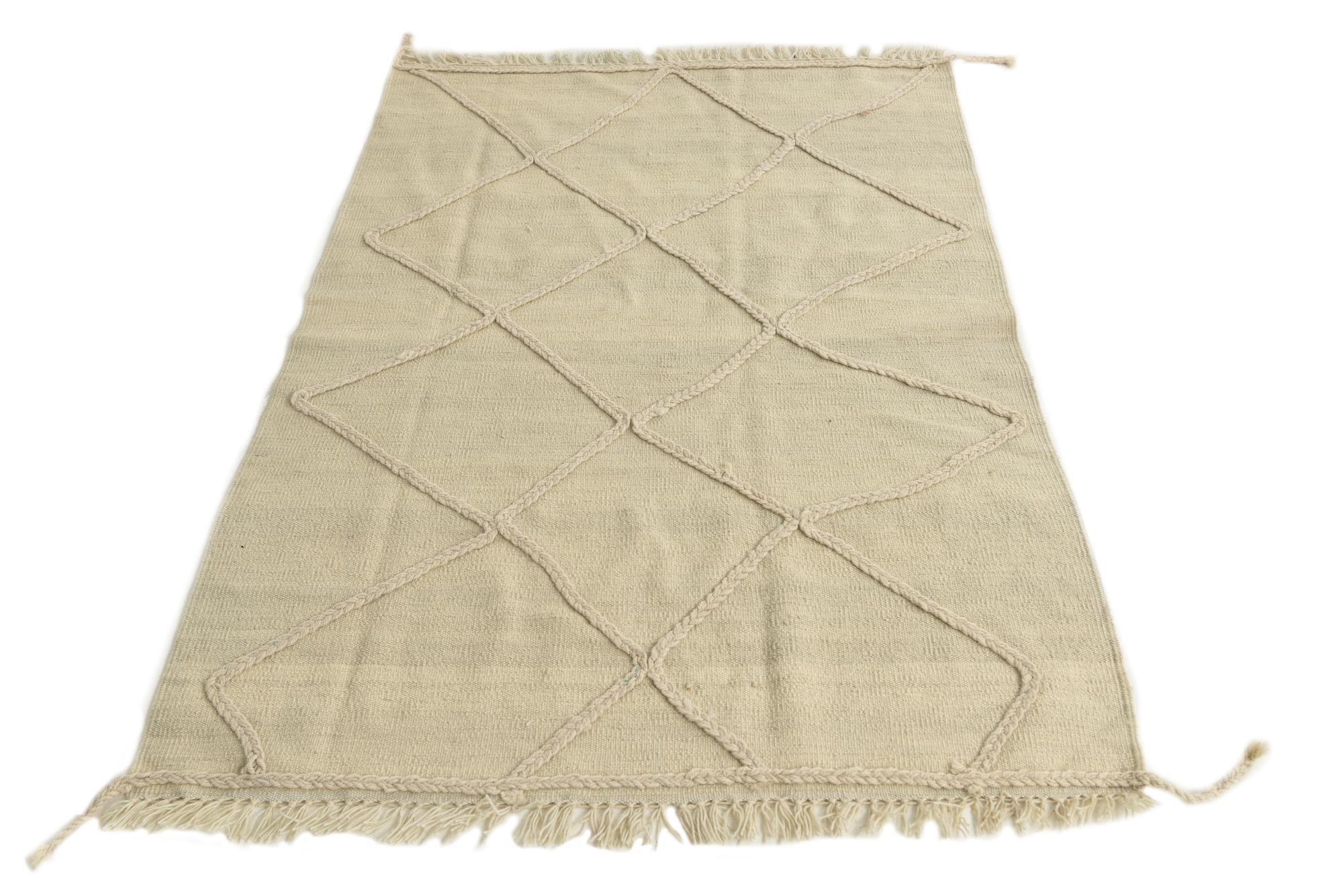 3' 3 x 4' 10 Hand Knotted Moroccan Wool Rug