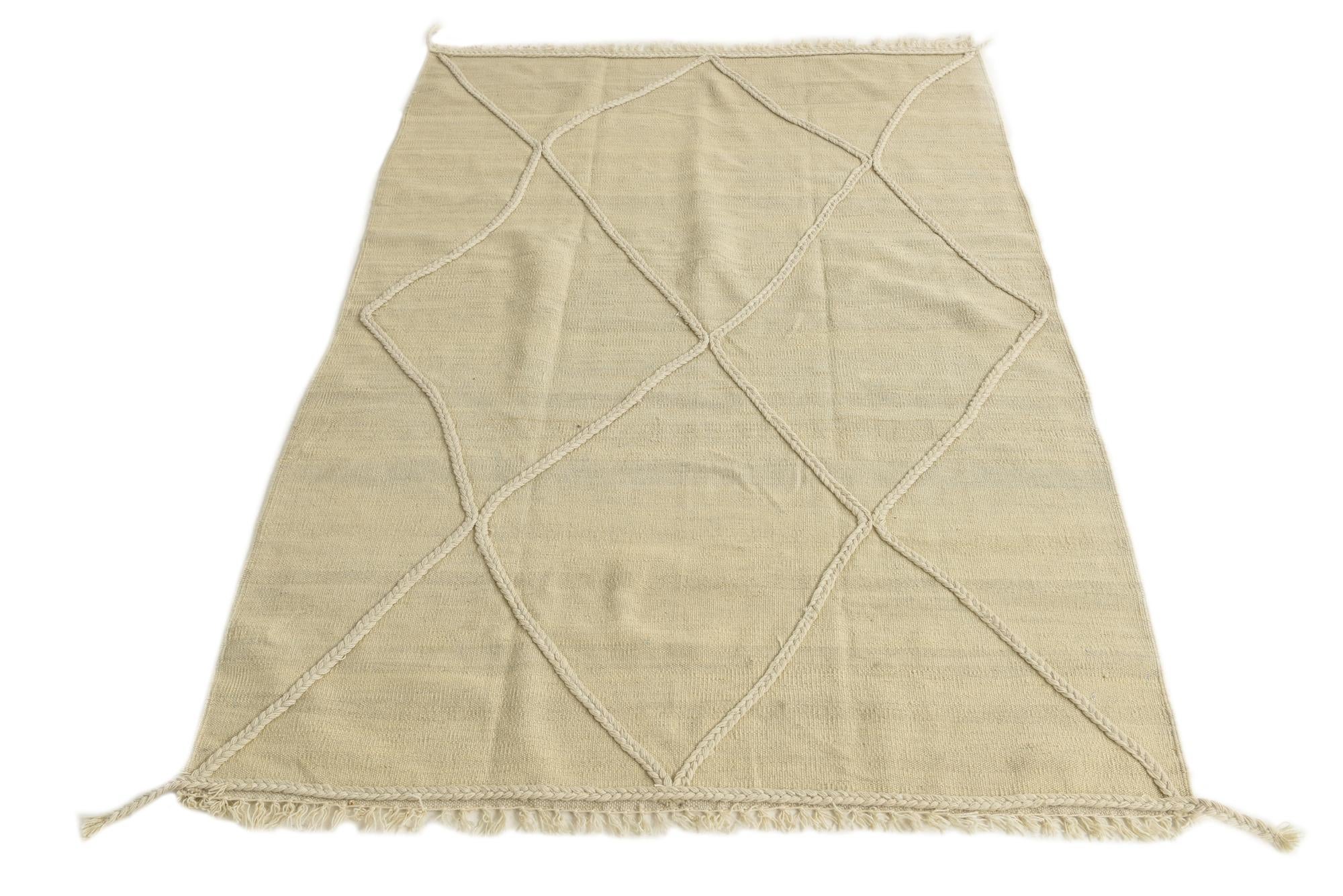 4' 2 x 6' 1 Hand Knotted Moroccan Wool Rug