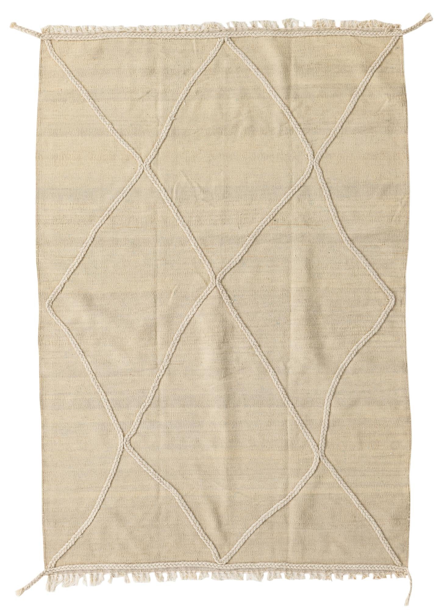 4' 2 x 6' 1 Hand Knotted Moroccan Wool Rug