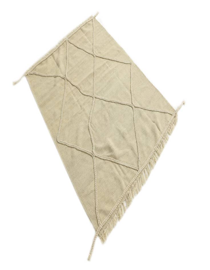 Detail image of 3' 6 x 4' 9  Hand Knotted Moroccan Wool Rug