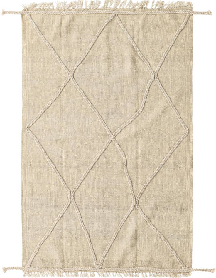 Detail image of 3' 6 x 4' 9 Hand Knotted Moroccan Wool Rug