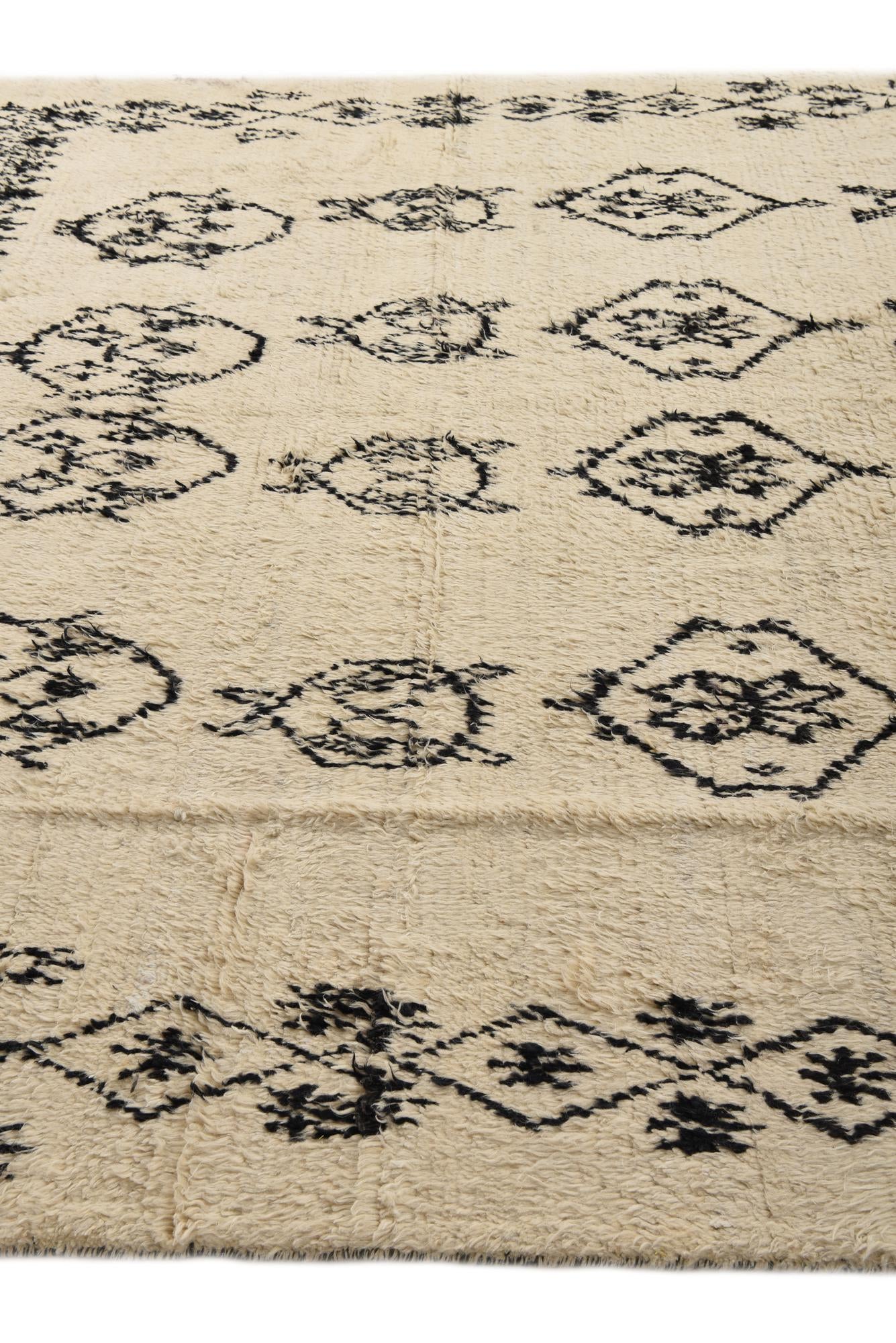 9' x 12' 5 Hand Knotted Moroccan Wool Rug