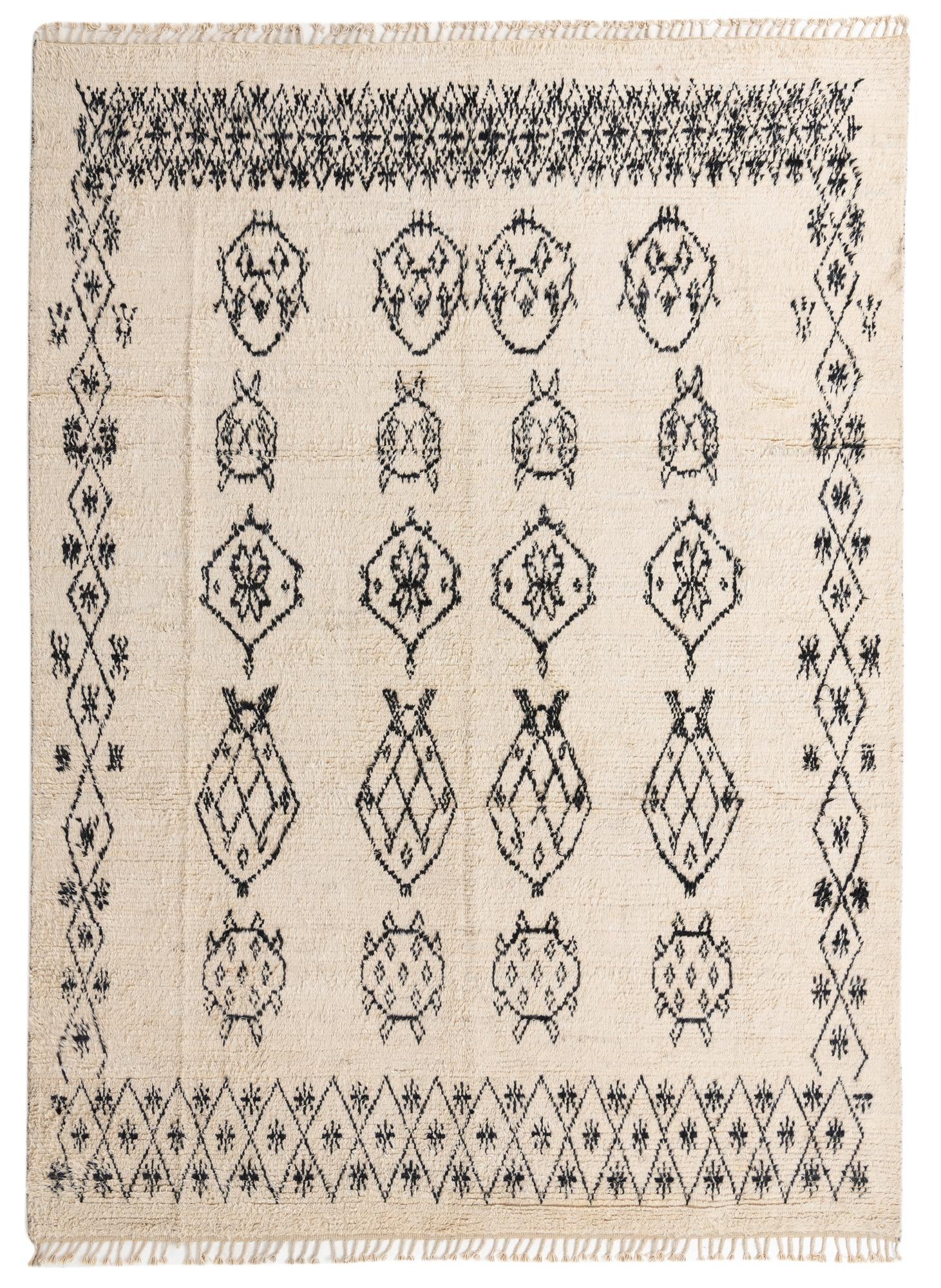 9' x 12' 5 Hand Knotted Moroccan Wool Rug