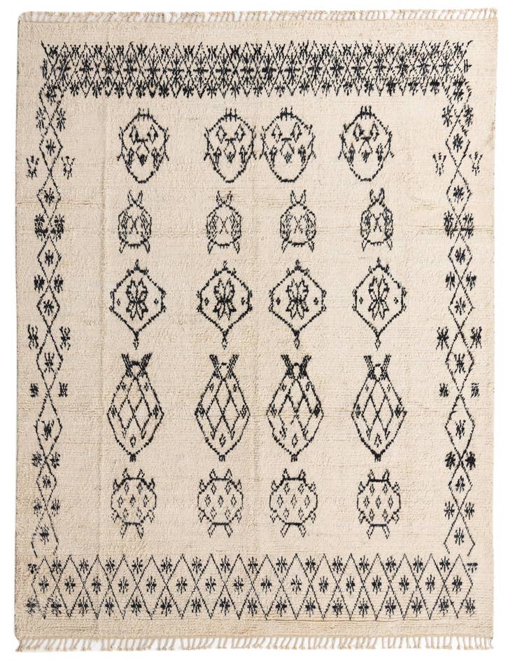 Detail image of 9' x 12' 5 Hand Knotted Moroccan Wool Rug