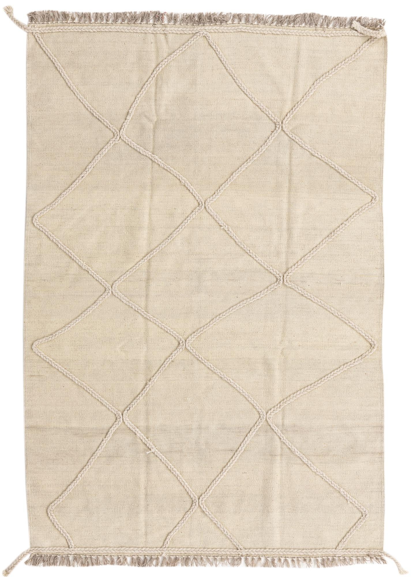 4' 1 x 6' Hand Knotted Moroccan Wool Rug