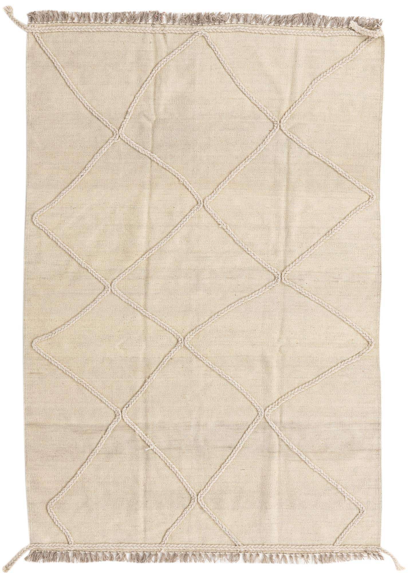 4' 1 x 6' Hand Knotted Moroccan Wool Rug