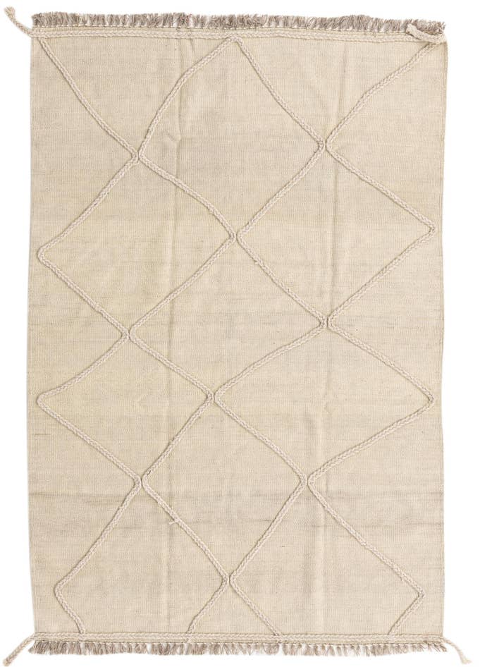 Detail image of 4' 1 x 6' Hand Knotted Moroccan Wool Rug