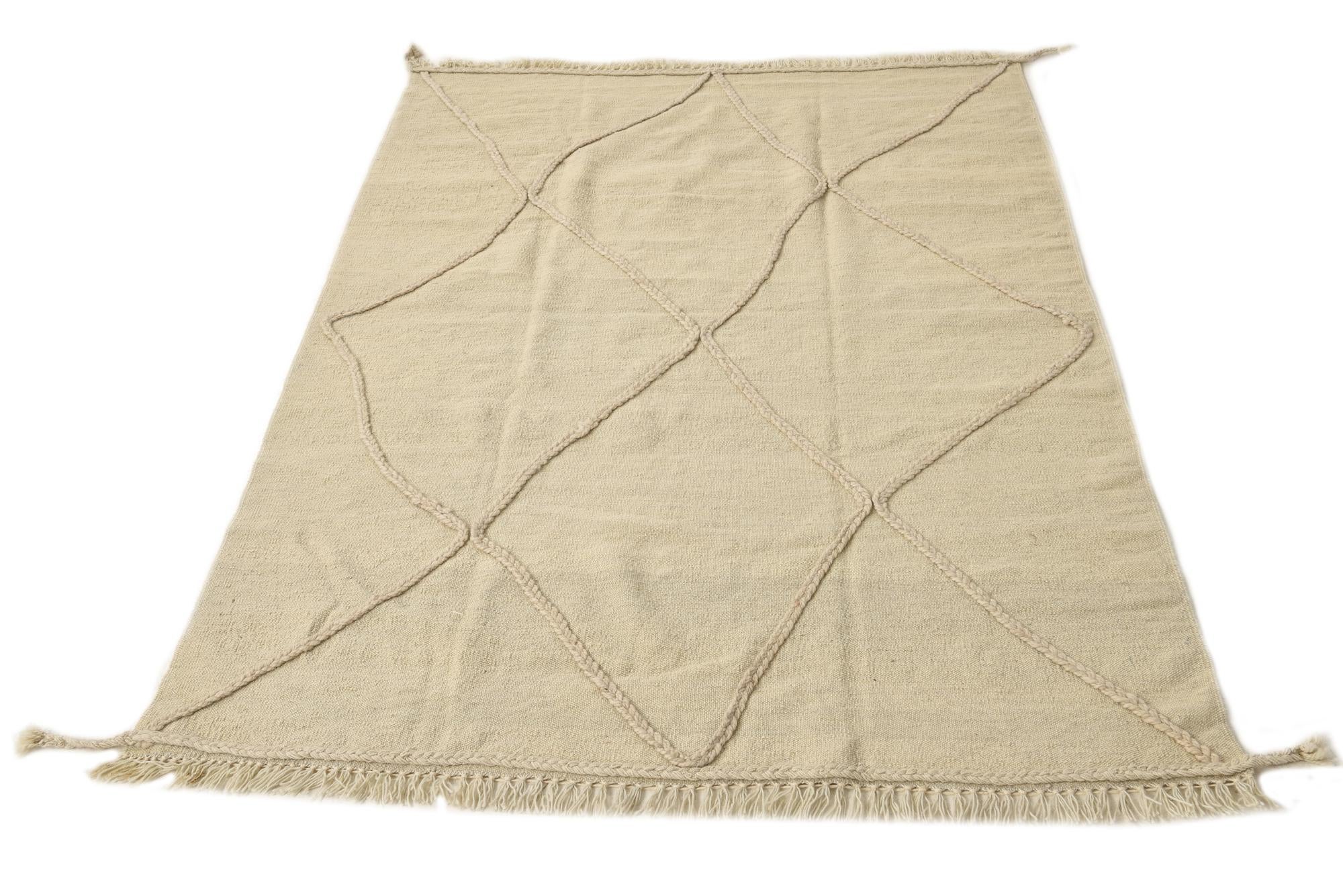 4' 2 x 6' Hand Knotted Moroccan Wool Rug