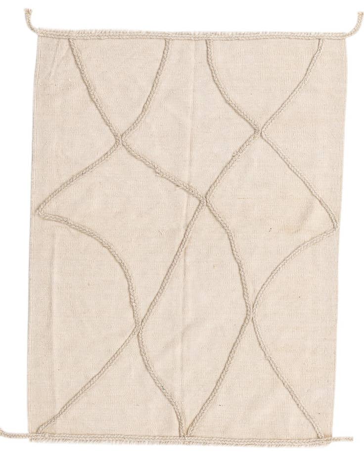Detail image of 3' 3 x 4' 7 Hand Knotted Moroccan Wool Rug