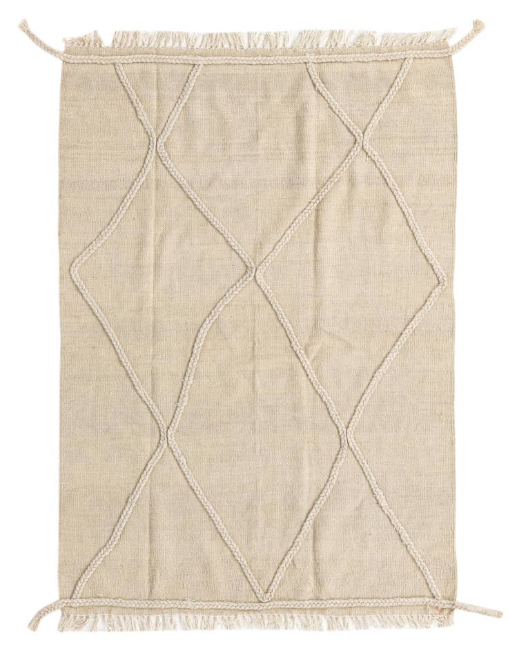 Detail image of 3' 5 x 4' 7 Hand Knotted Moroccan Wool Rug