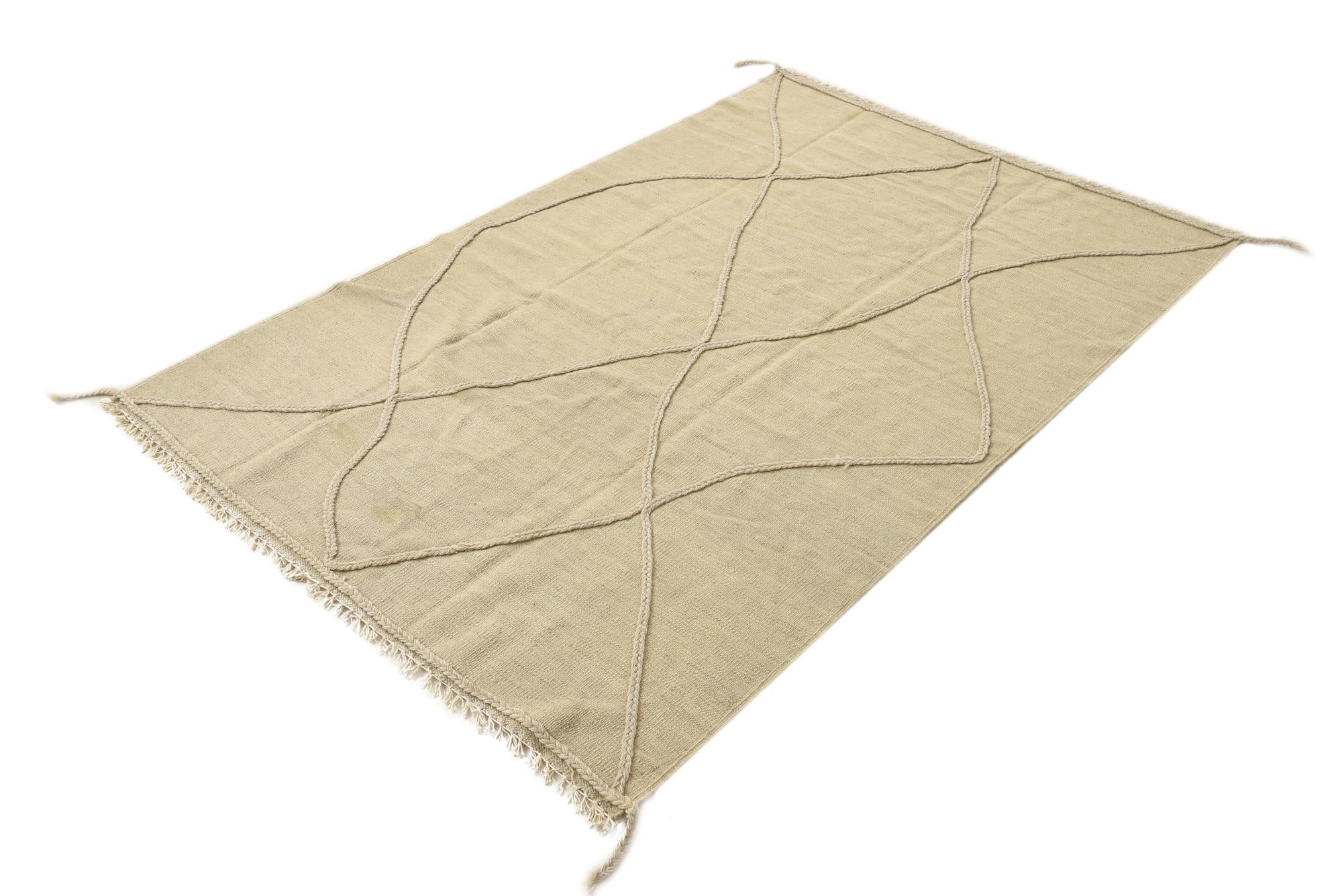 4' x 6' 2 Hand Knotted Moroccan Wool Rug