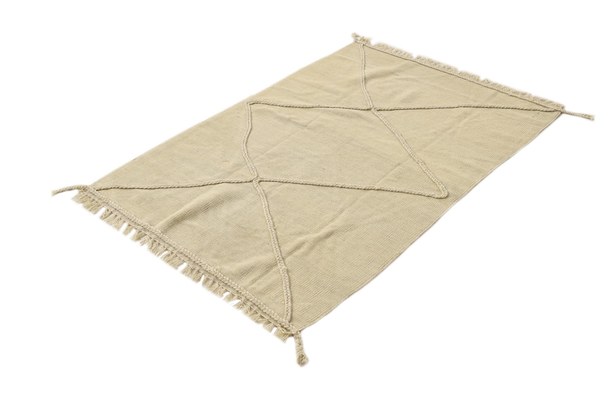 3' 4 x 5' Hand Knotted Moroccan Wool Rug
