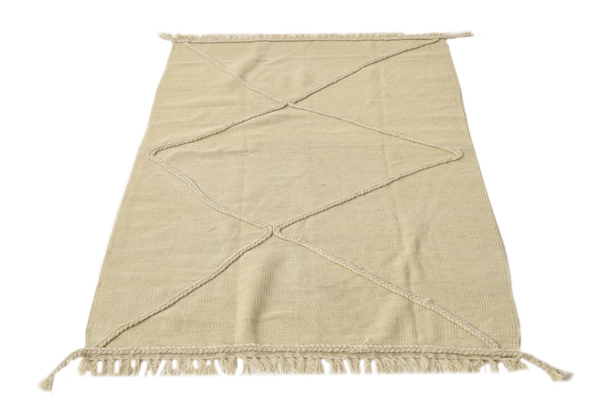3' 4 x 5' Hand Knotted Moroccan Wool Rug