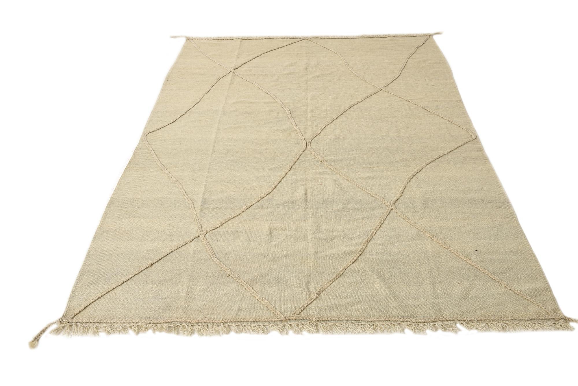 5' 7 x 8' 2 Hand Knotted Moroccan Wool Rug