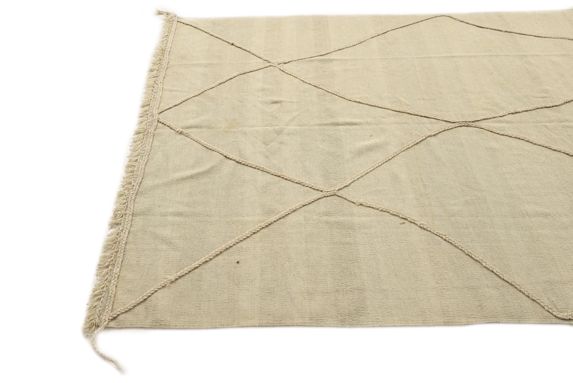 5' 7 x 8' 2 Hand Knotted Moroccan Wool Rug