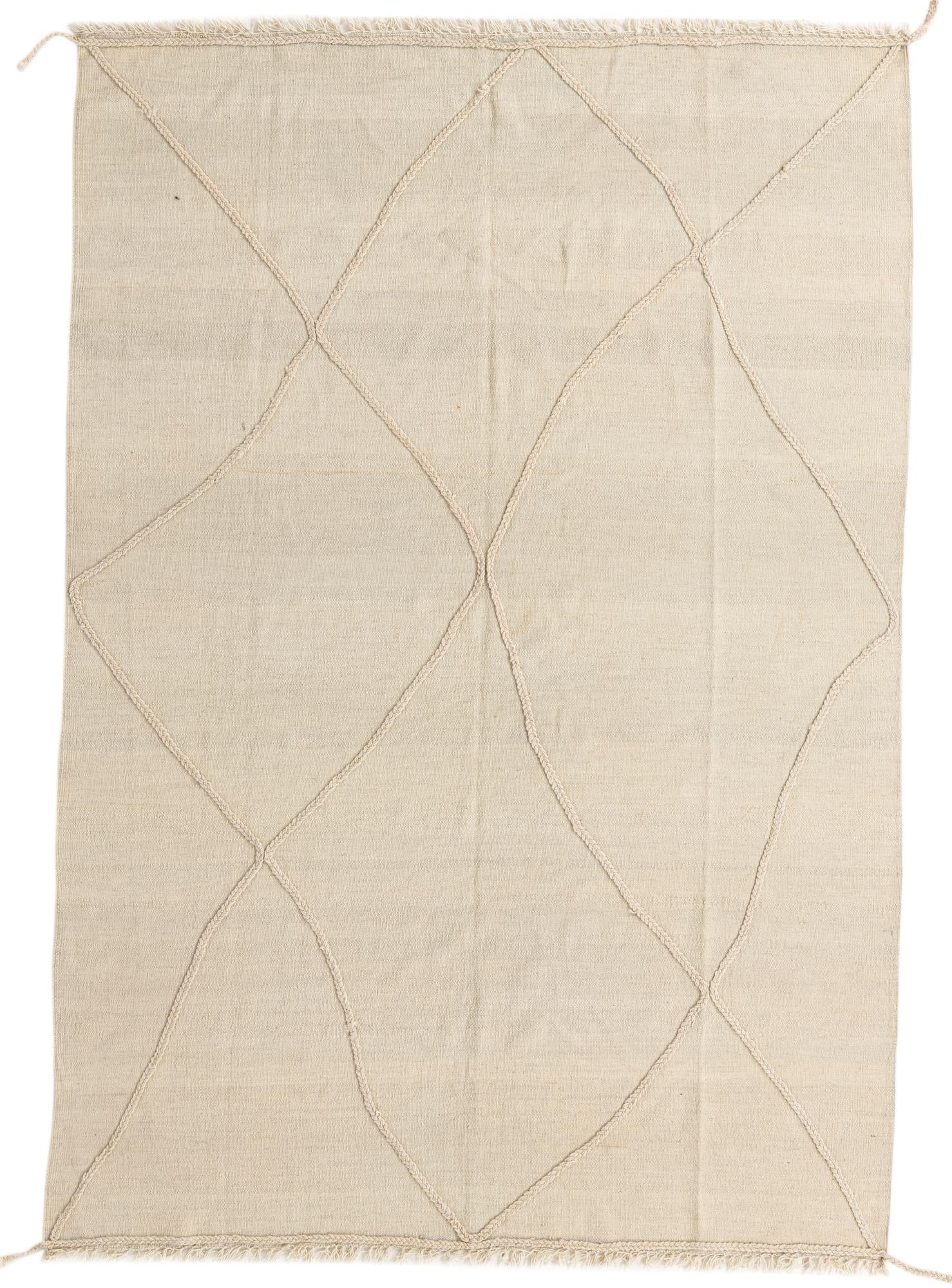 5' 7 x 8' 2 Hand Knotted Moroccan Wool Rug