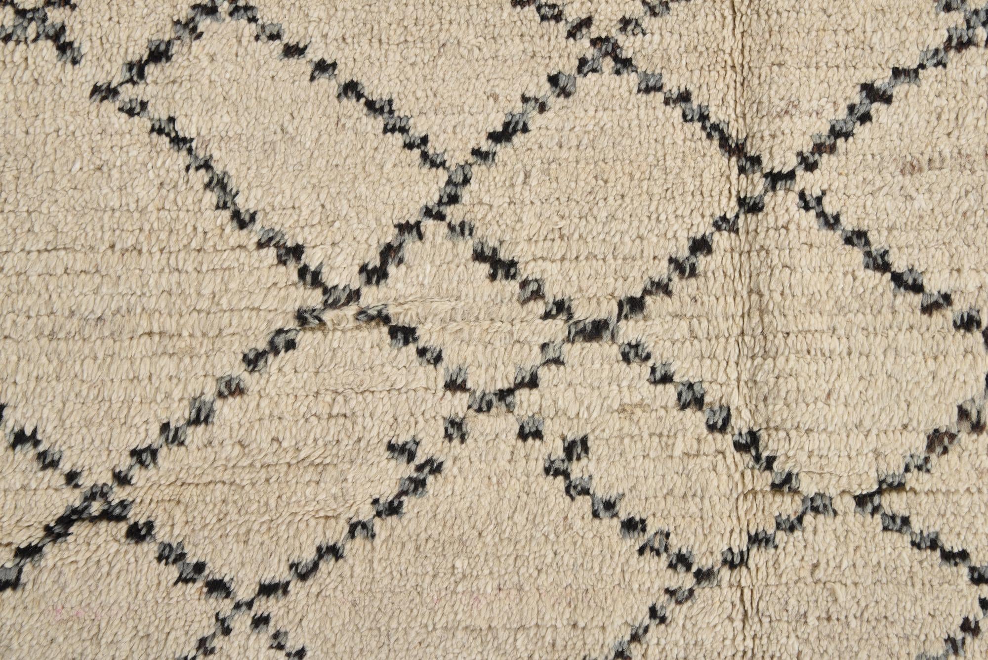 8' x 10' 3 Hand Knotted Moroccan Wool Rug