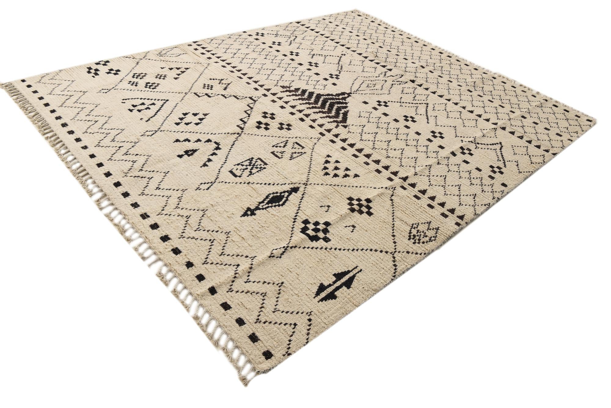 8' 2 x 10' 2 Hand Knotted Moroccan Wool Rug