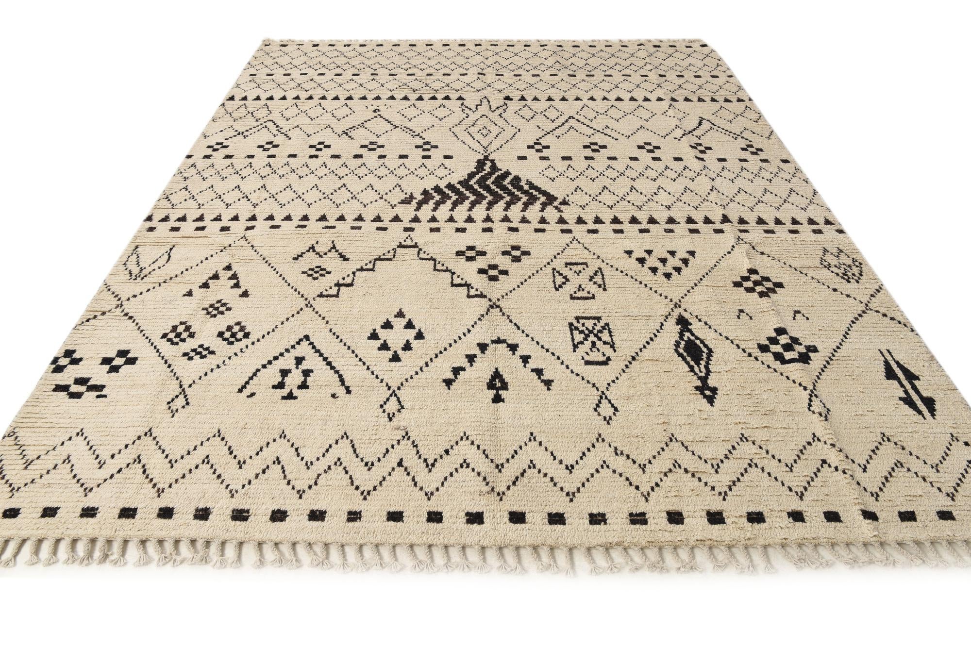 8' 2 x 10' 2 Hand Knotted Moroccan Wool Rug