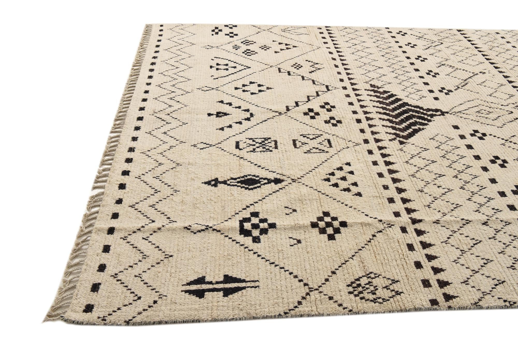 8' 2 x 10' 2 Hand Knotted Moroccan Wool Rug