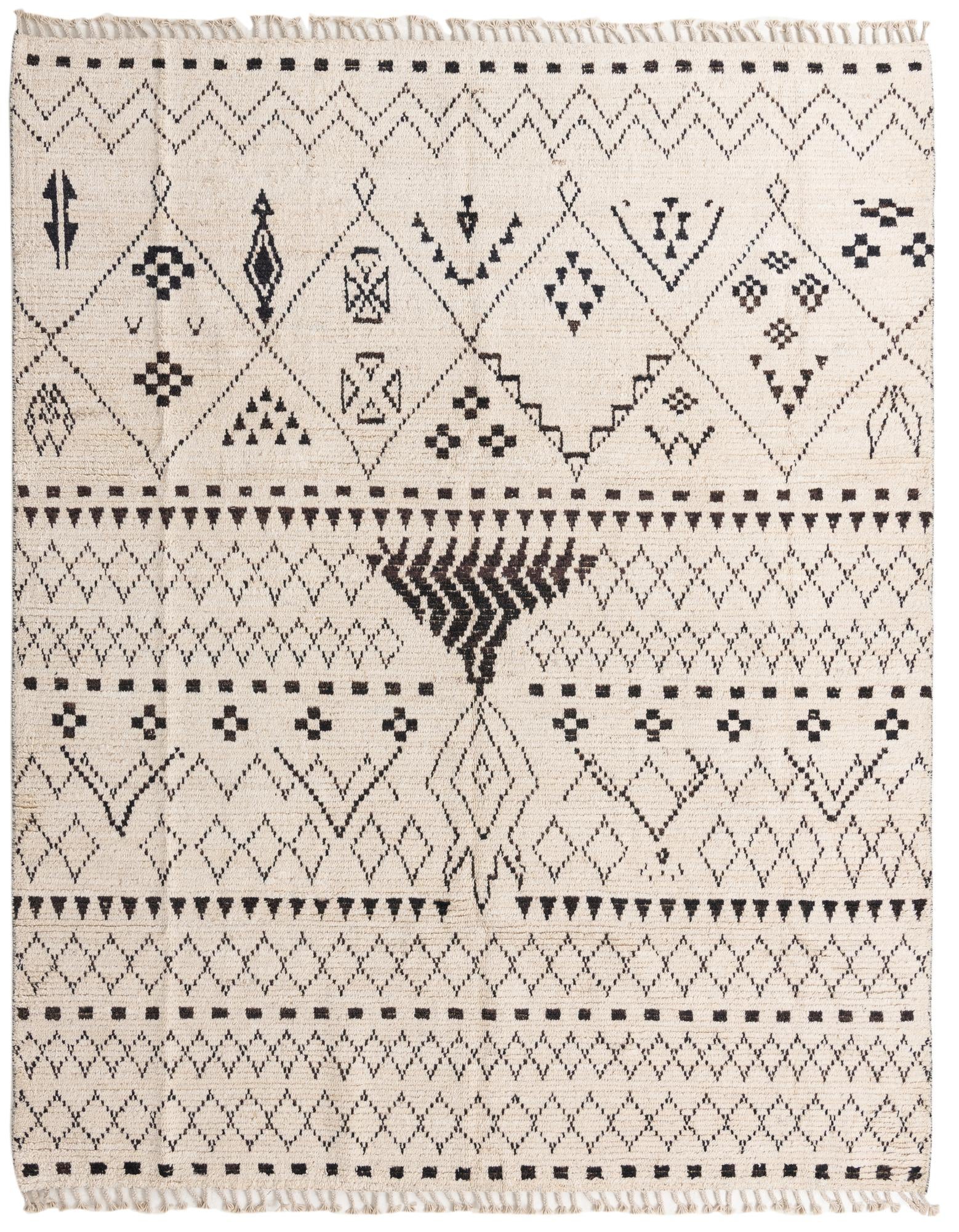 8' 2 x 10' 2 Hand Knotted Moroccan Wool Rug