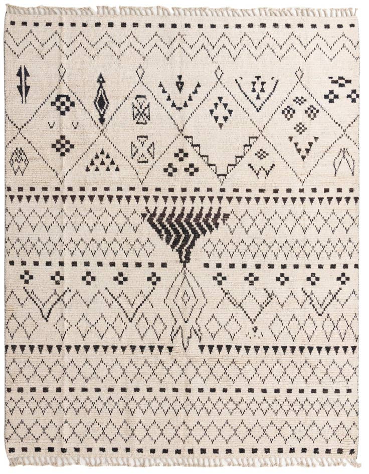 Detail image of 8' 2 x 10' 2 Hand Knotted Moroccan Wool Rug