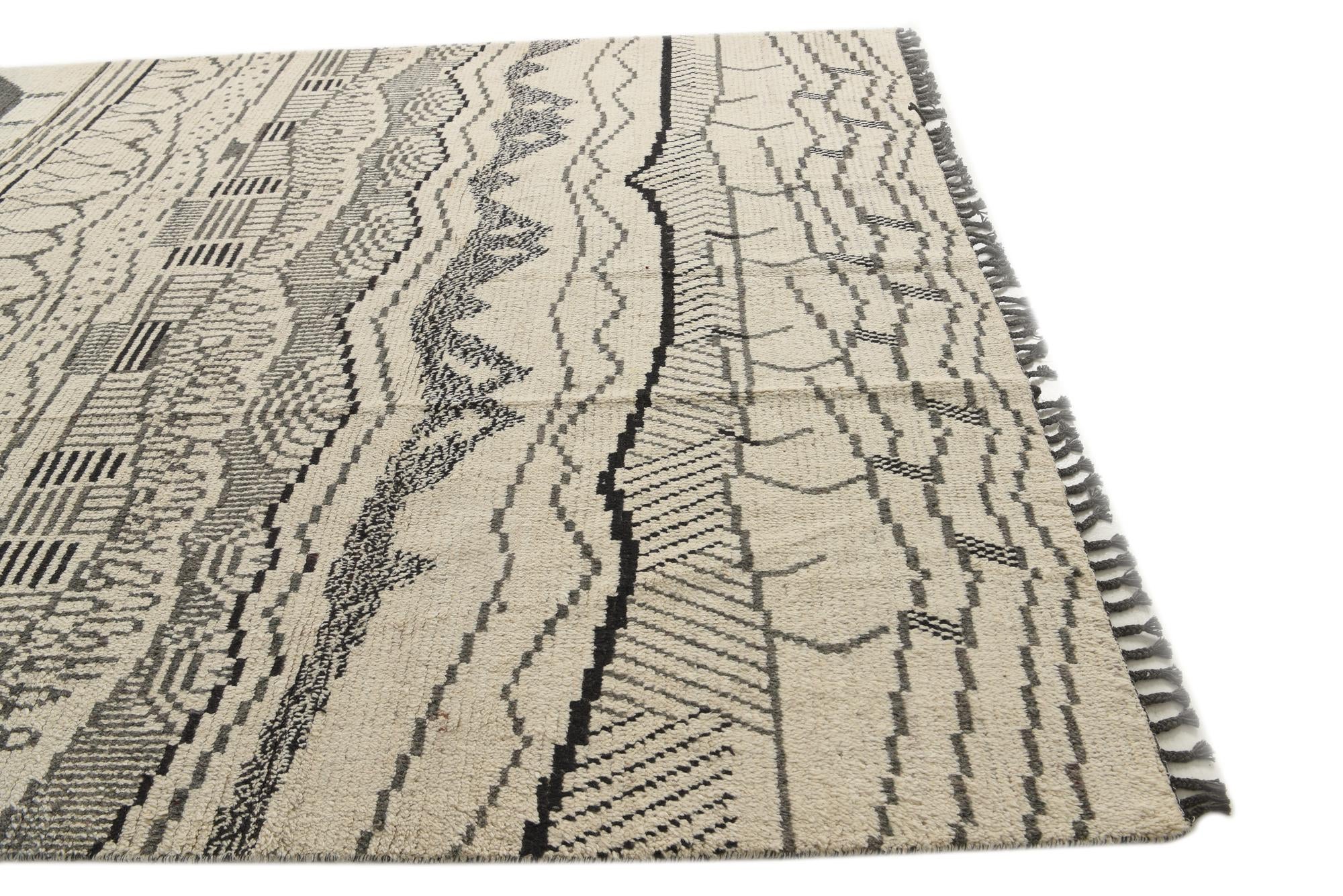8' 1 x 10' 2 Hand Knotted Moroccan Wool Rug