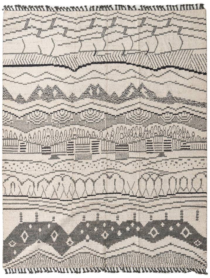 Detail image of 8' 1 x 10' 2 Hand Knotted Moroccan Wool Rug