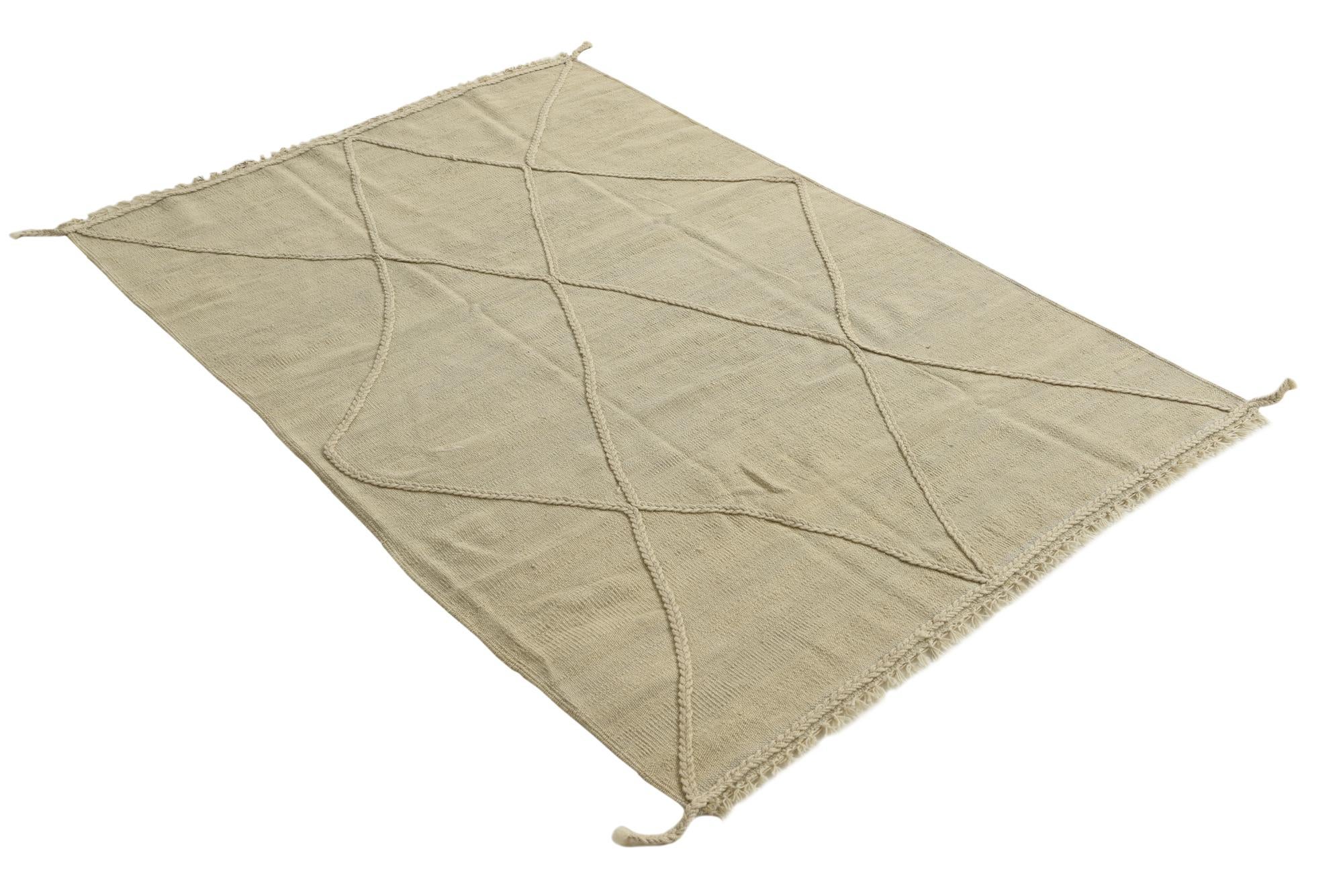 4' 2 x 6' 1 Hand Knotted Moroccan Wool Rug