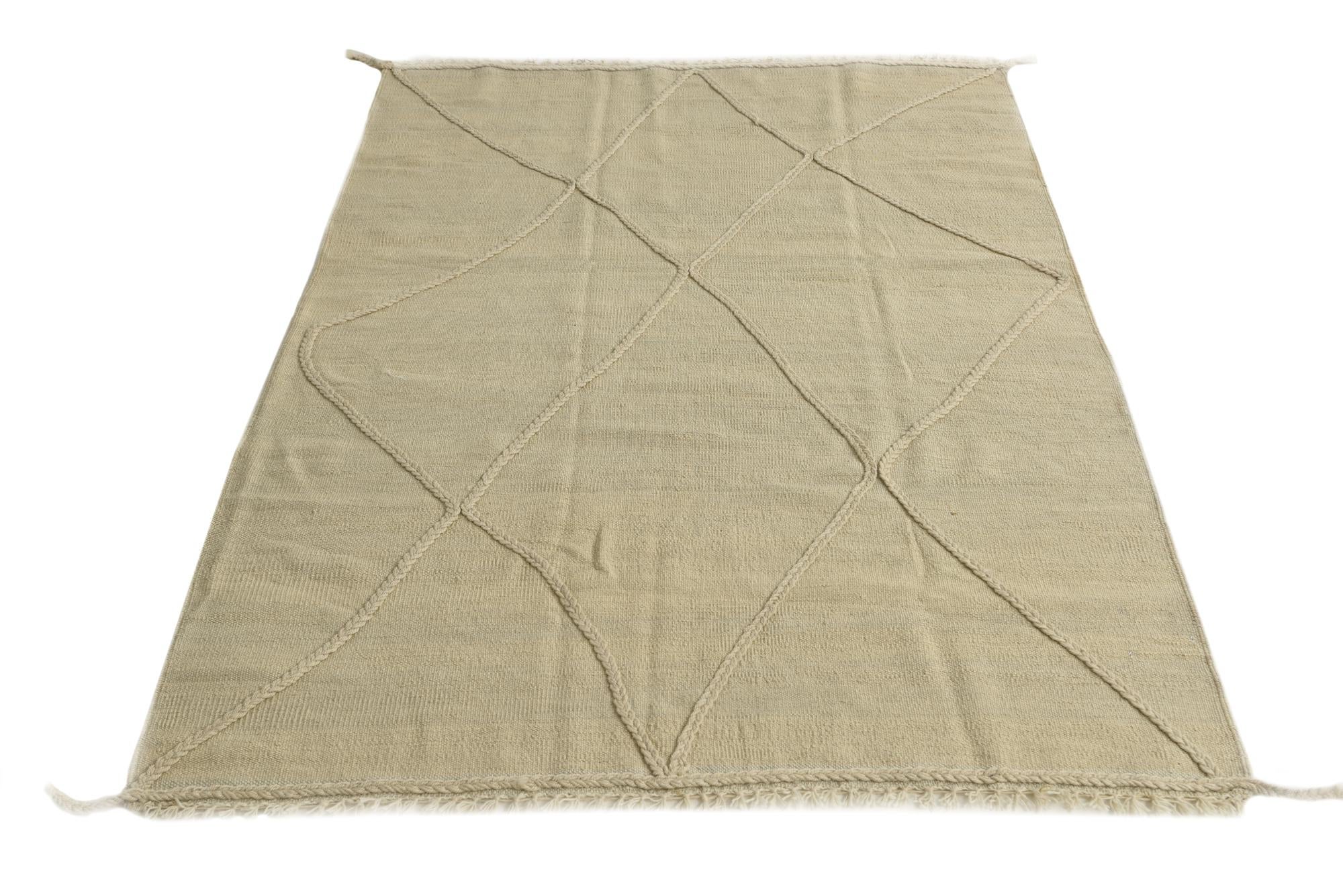 4' 2 x 6' 1 Hand Knotted Moroccan Wool Rug