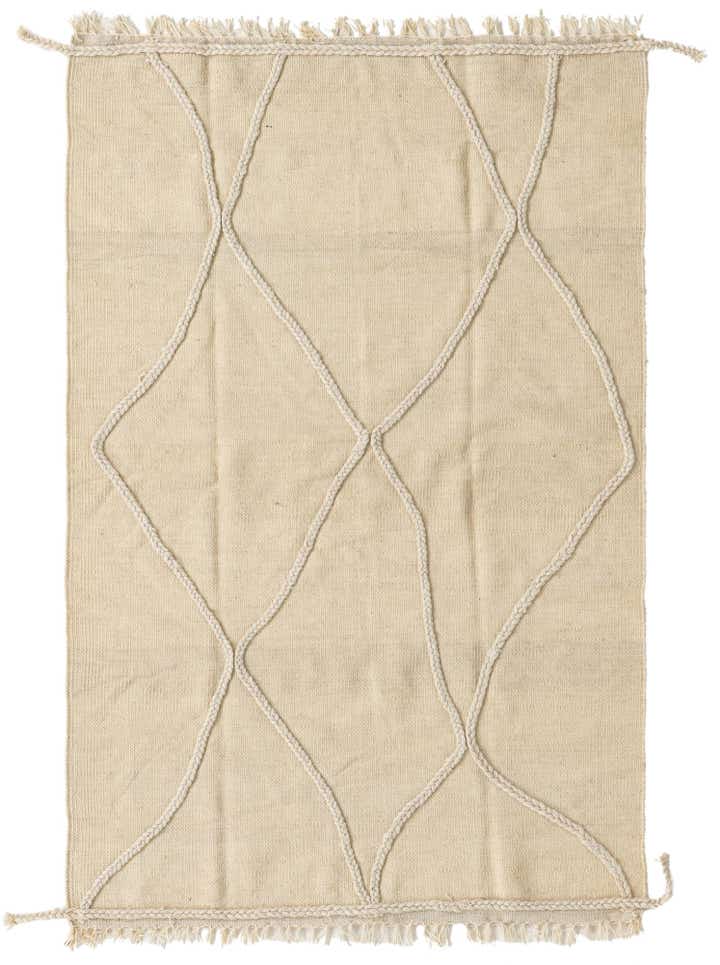 100cm x 155cm Handgeknüpft Marokkanisch Wolle Teppich