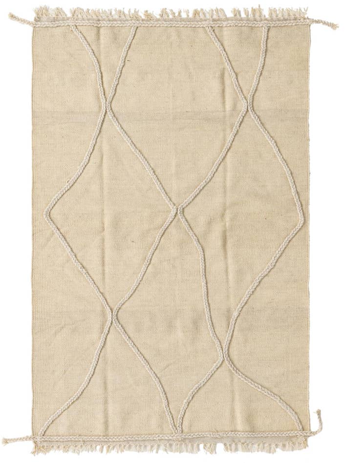 Detailansicht von 100cm x 155cm Handgeknüpft Marokkanisch Wolle Teppich
