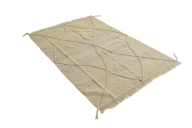 Detail image of 4' 1 x 6' Hand Knotted Moroccan Wool Rug
