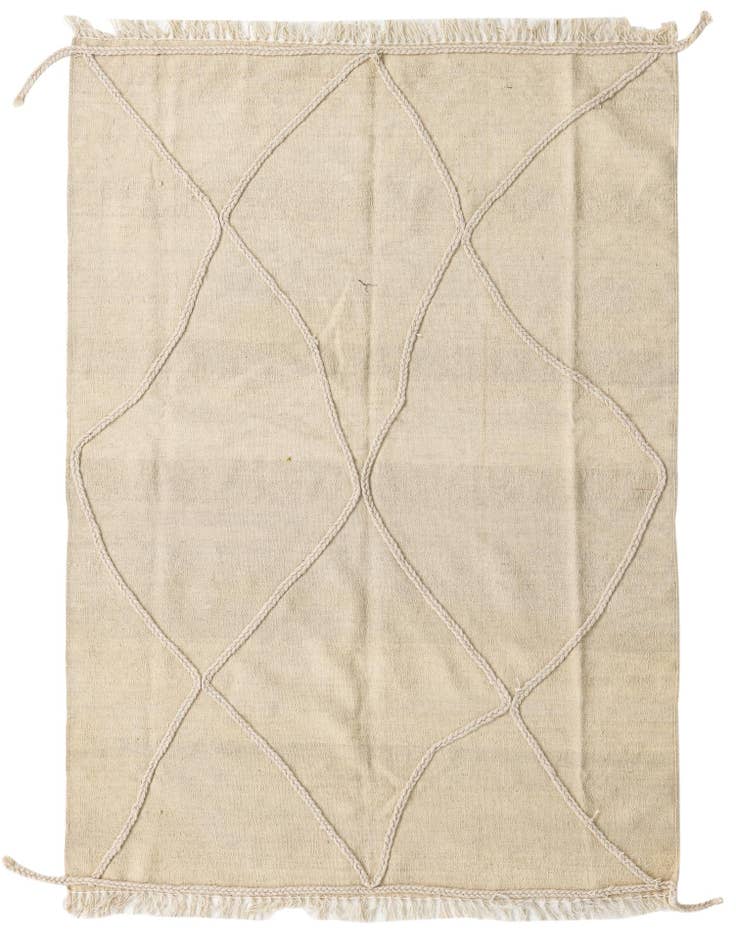 Detail image of 4' 1 x 6' Hand Knotted Moroccan Wool Rug
